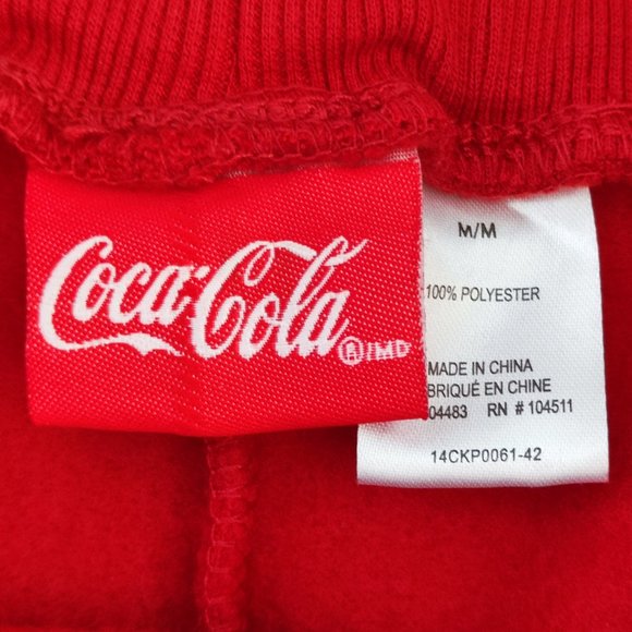Coca-Cola sweatpants / training pants red with yellow printed logo men's size M - Picture 7 of 7